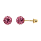 14K Yellow Gold Round Crystal Ball Stud Earrings with Screw Back - 10mm