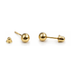 14K Yellow Gold Ball Stud Earrings with Screw Back - 4mm and 7mm