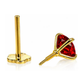 14K Yellow Gold CZ Birthstone Cartilage Barbell Earring with Screw Back - 2mm to 4mm