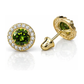 14K Yellow Gold Halo CZ Stud Earrings with Screw Back