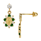 14K Yellow Gold Virgen de Guadalupe CZ Stud Earrings with Screw Back