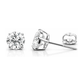 14K White Gold Round CZ Stud Earrings with Screw Back - 3mm to 12mm