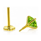 14K Yellow Gold CZ Birthstone Cartilage Barbell Earring with Screw Back - 2mm to 4mm