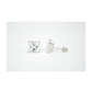 14K White Gold Square Princess Cut CZ Stud Earrings with Screw Back - 3mm to 7mm