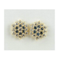 14K Yellow Gold Flower CZ Stud Earrings with Screw Back