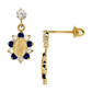 14K Yellow Gold Virgen de Guadalupe CZ Stud Earrings with Screw Back