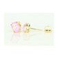 14K Yellow and White Gold Oval Opal Stud Earrings with Screw Back