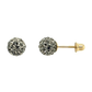 14K Yellow Gold Round Crystal Ball Stud Earrings with Screw Back - 10mm