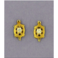 14K Yellow Gold Turtle CZ Stud Earrings with Screw Back