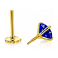 14K Yellow Gold CZ Birthstone Cartilage Barbell Earring with Screw Back - 2mm to 4mm