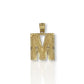 Initial Pendant Charm Diamond Cut - 10K Yellow Gold