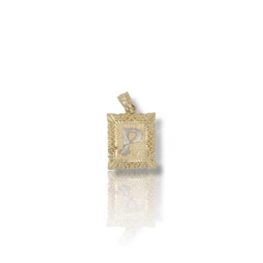 Initial Pendant Charm Diamond Cut - 10K Yellow Gold