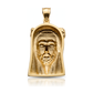 Two-Tone Jesus Face Braided Crown Beaded Hollow Back Pendant - 10K Gold