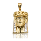 Small Two-Tone Jesus Face Braided Crown Lattice Back Pendant - 10K Gold