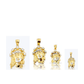 Jesus Face Pendant with CZ Halo and Two-Tone Crown - 10K Gold