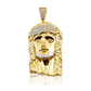 Jesus Face Pendant with CZ Pavé Band and Bail - 10K Gold