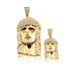 Jesus Face Pendant with CZ Pavé Band and Bail - 10K Gold