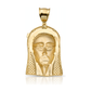 Two-Tone Jesus Face Silver Thorn Band Hollow Back Pendant - 10K Gold