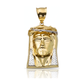 Two-Tone Jesus Face Silver Thorn Band Hollow Back Pendant - 10K Gold