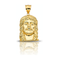Jesus Head Pendant with Long Wavy Hair - 10K Yellow Gold
