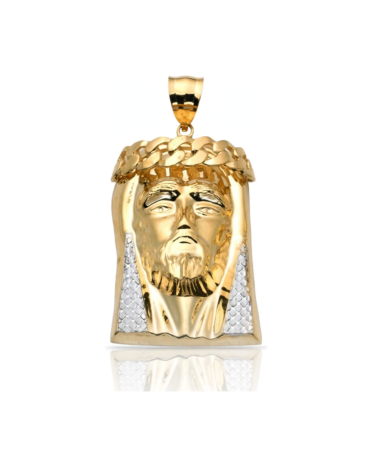 Jesus Face Pendant - 10K Yellow Gold
