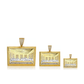 Last Supper Rectangular Pendant with CZ Row and Pavé Bail - 10K Gold