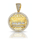 Last Supper Round Pendant with CZ Halo - 10K Gold