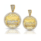 Last Supper Round Pendant with CZ Halo - 10K Gold