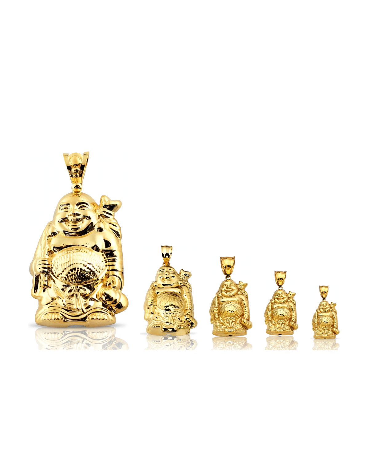 Laughing Buddha Polished Pendant - 10K Yellow Gold