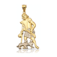 San Lazaro Pendant with Dogs - 10K Gold