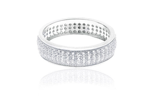Eternity Band Ring - 925 Sterling Silver - Rhodium Plated