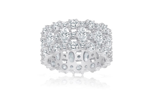 Eternity Band Ring - 925 Sterling Silver - Rhodium Plated