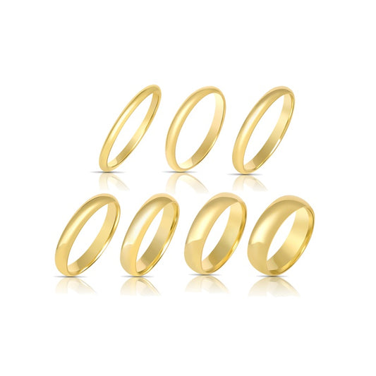 Wedding Band Ring - 925 Sterling Silver - Gold Plated