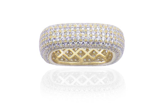Eternity Band Ring 7mm - 925 Sterling Silver - Gold Plated