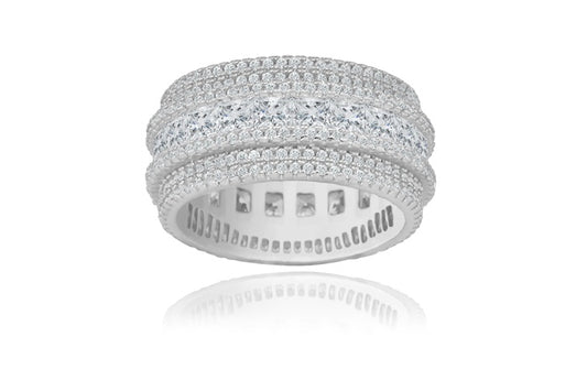 Eternity Band Ring - 925 Sterling Silver - Rhodium Plated