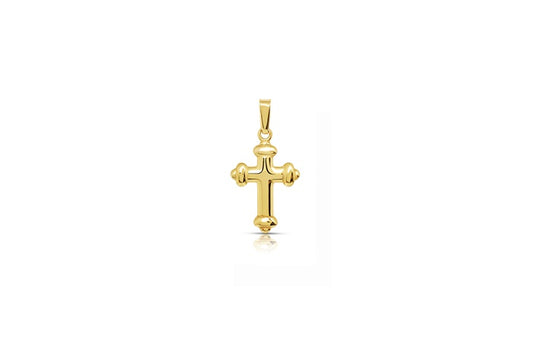 Budded Cross Pendant - 925 Sterling Silver - Gold Plated