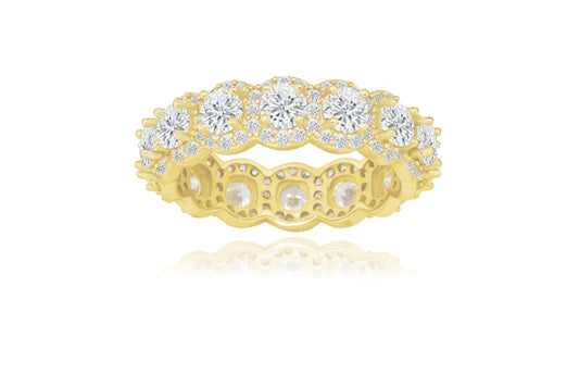 Eternity Band Ring - 925 Sterling Silver - Gold Plated
