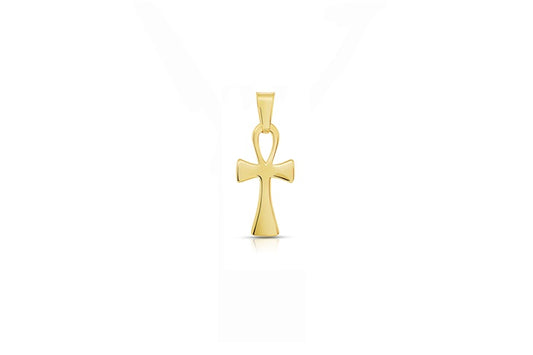Ankh Charm Pendant - 925 Sterling Silver - Gold Plated