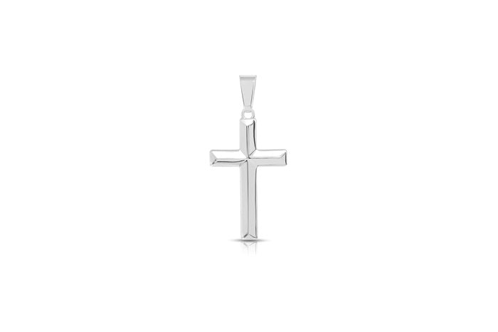 Classic Cross Pendant - 925 Sterling Silver - Rhodium Plated