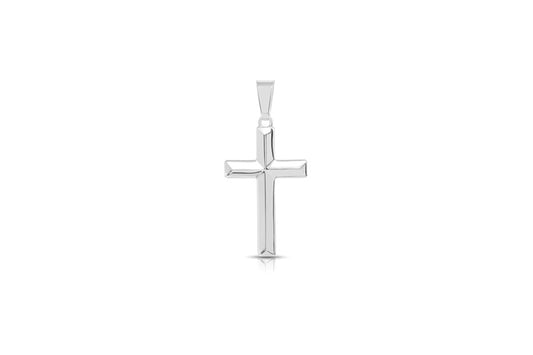 Classic Cross Pendant - 925 Sterling Silver - Rhodium Plated