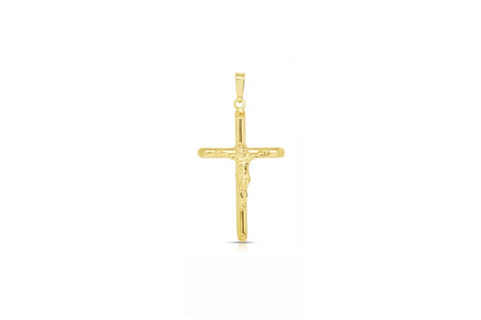 Slender Cross Pendant - 925 Sterling Silver - Gold Plated