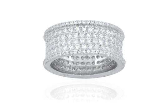 Eternity Band Ring - 925 Sterling Silver - Rhodium Plated
