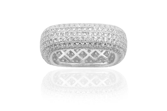 Eternity Band Ring 7mm - 925 Sterling Silver - Rhodium Plated