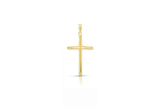 Thin Cross Pendant - 925 Sterling Silver - Gold Plated