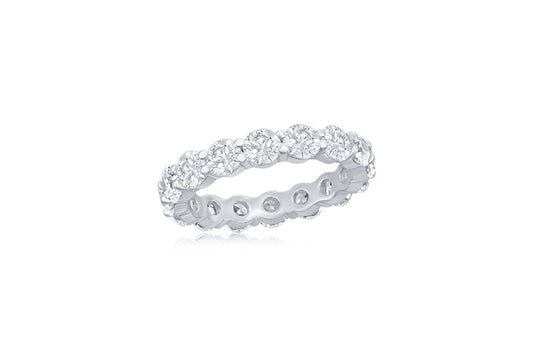 Eternity Band Ring 5mm - 925 Sterling Silver - Rhodium Plated