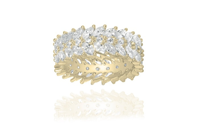 Eternity Band Ring - 925 Sterling Silver - Gold Plated