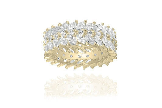 Eternity Band Ring - 925 Sterling Silver - Gold Plated