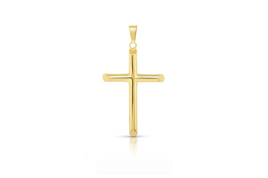 Simple Cross Pendant - 925 Sterling Silver - Gold Plated