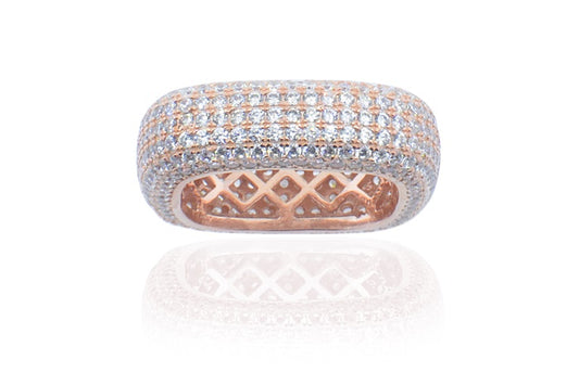 Eternity Band Ring 7mm - 925 Sterling Silver - Rose Gold Plated