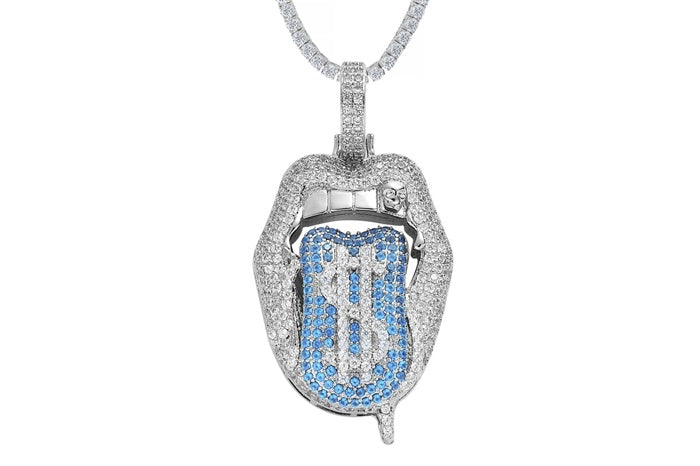 Money Roll Charm Pendant - 925 Sterling Silver - Rhodium Plated